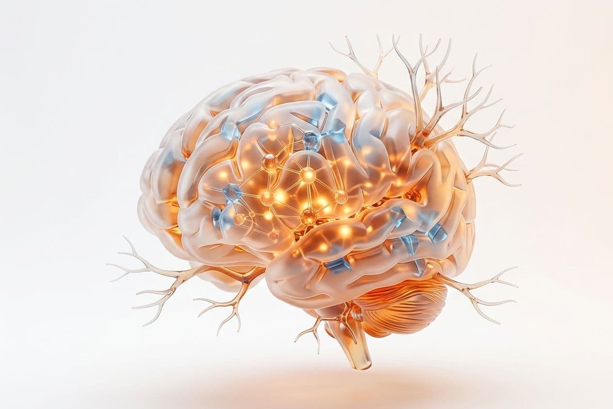 Learns - glassmorphism neural network brain